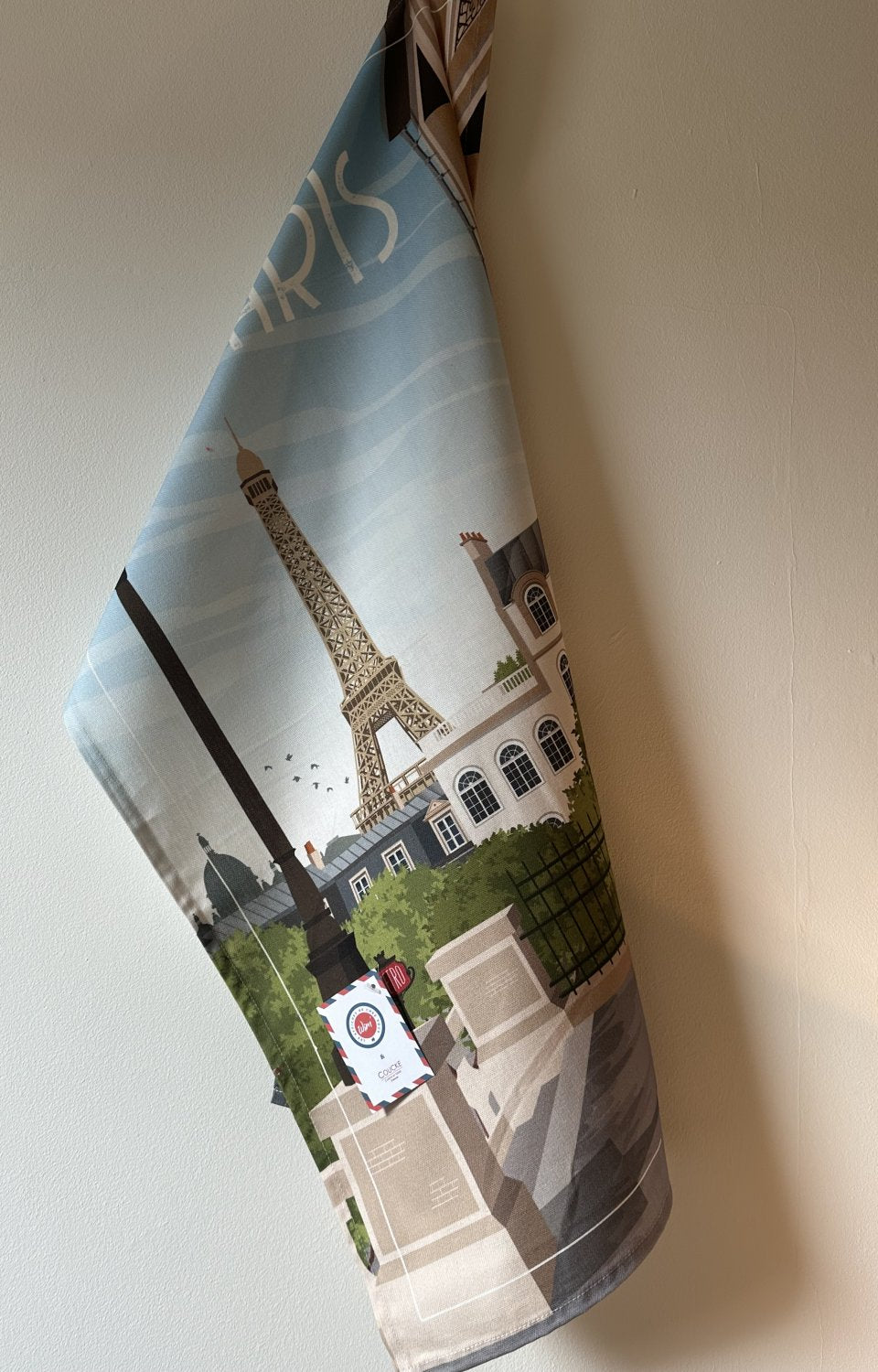 Coucke "WIM® Paris", Printed cotton tea towel. Designed in France.