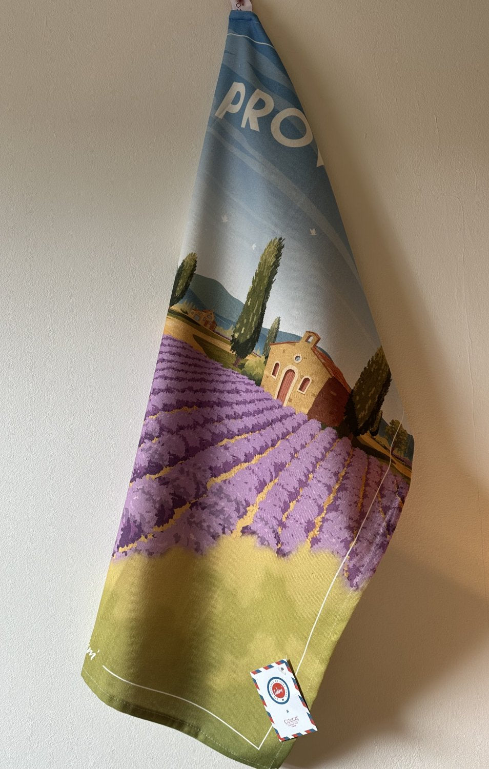 Coucke "WIM® Provence", Printed cotton tea towel. Designed in France.