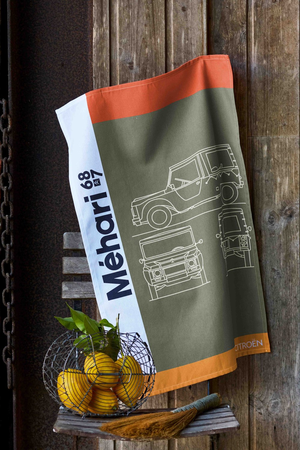 Coucke "CITROEN® Mehari", Printed cotton tea towel.