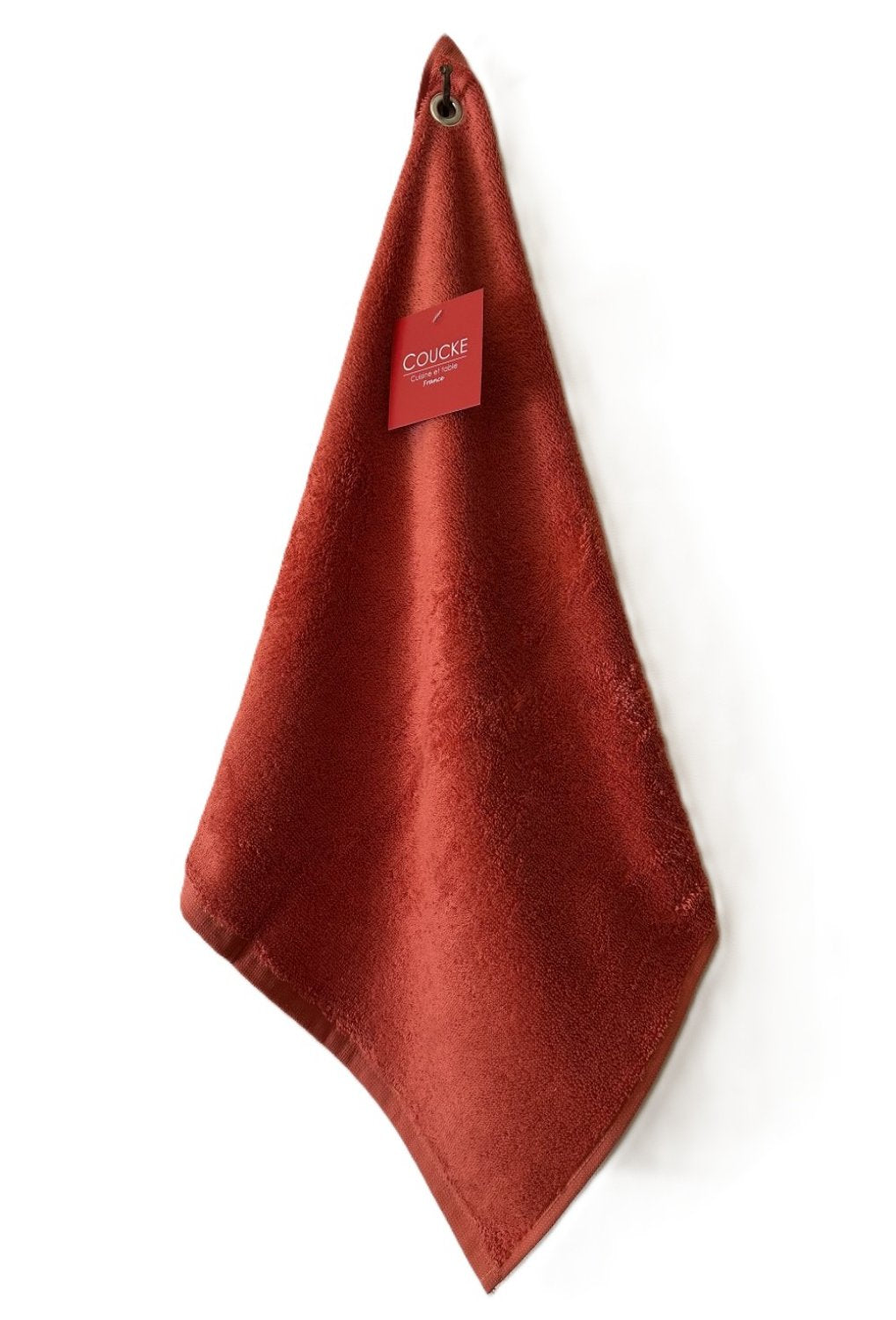 Coucke "Rooibos Eyelet", Cotton terry hand towel. Designed in France.