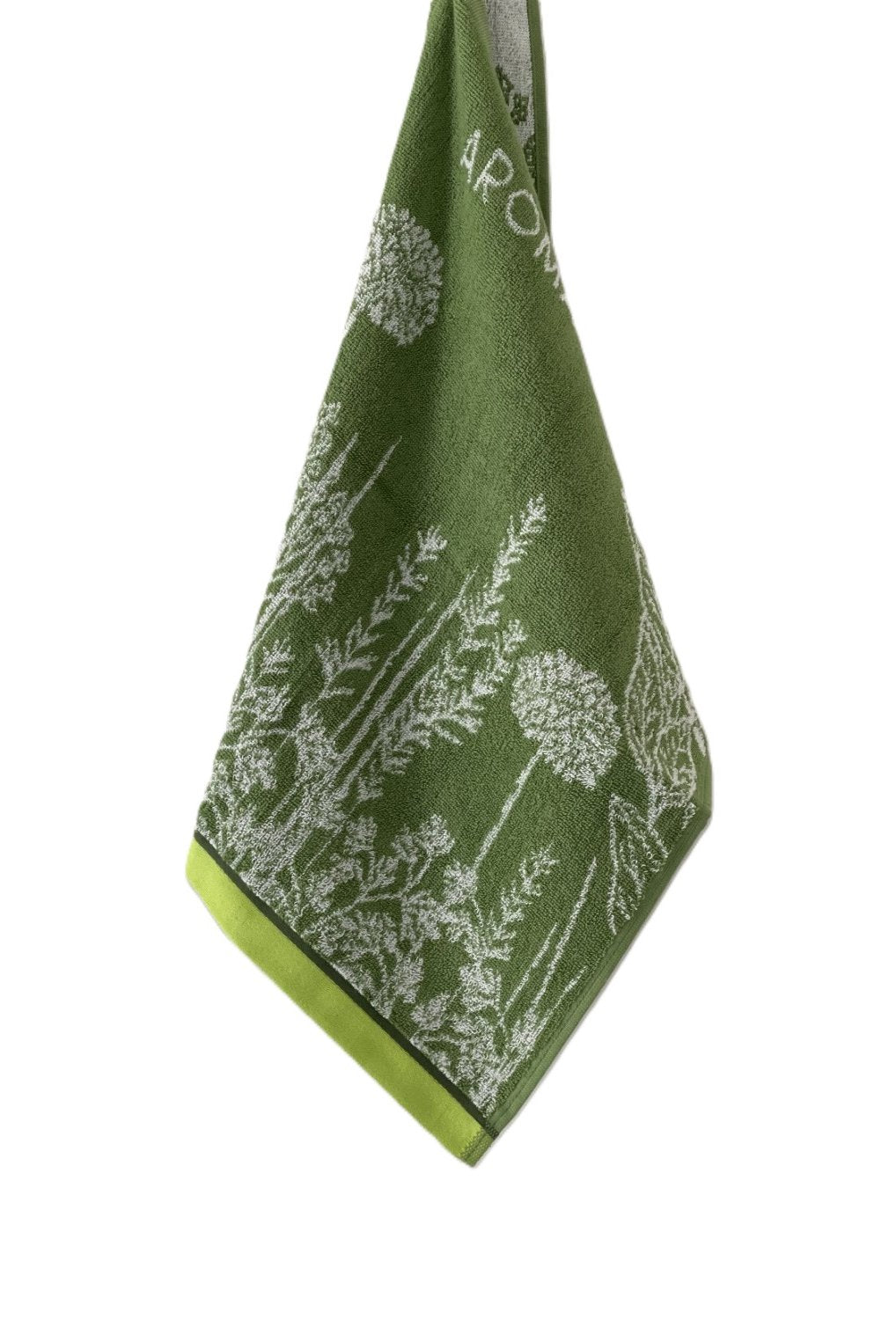 Coucke "Aromates du Jardin", Cotton terry hand towel. Designed in France.