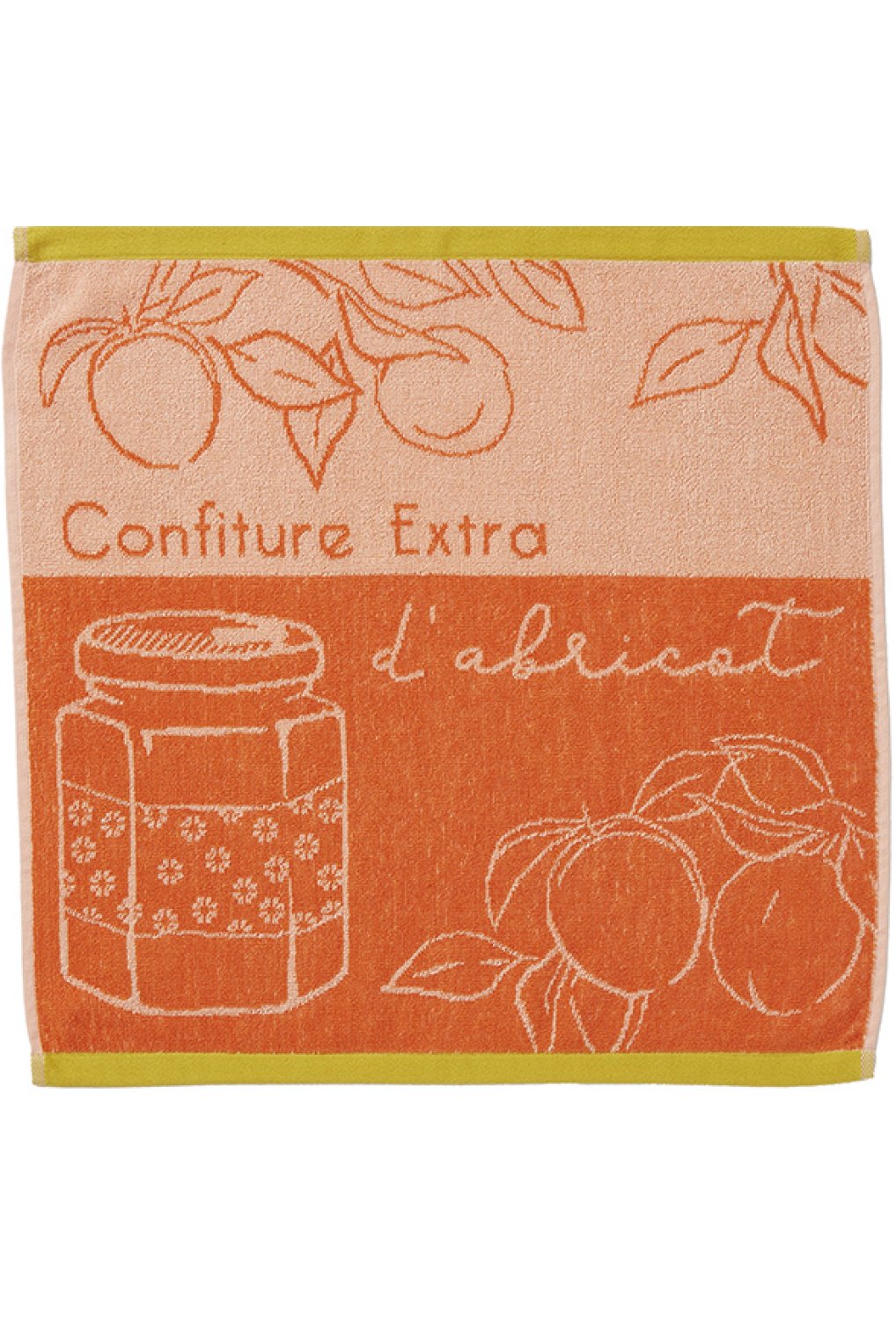 Coucke "Delice d’Abricots", Cotton terry hand towel. Designed in France.