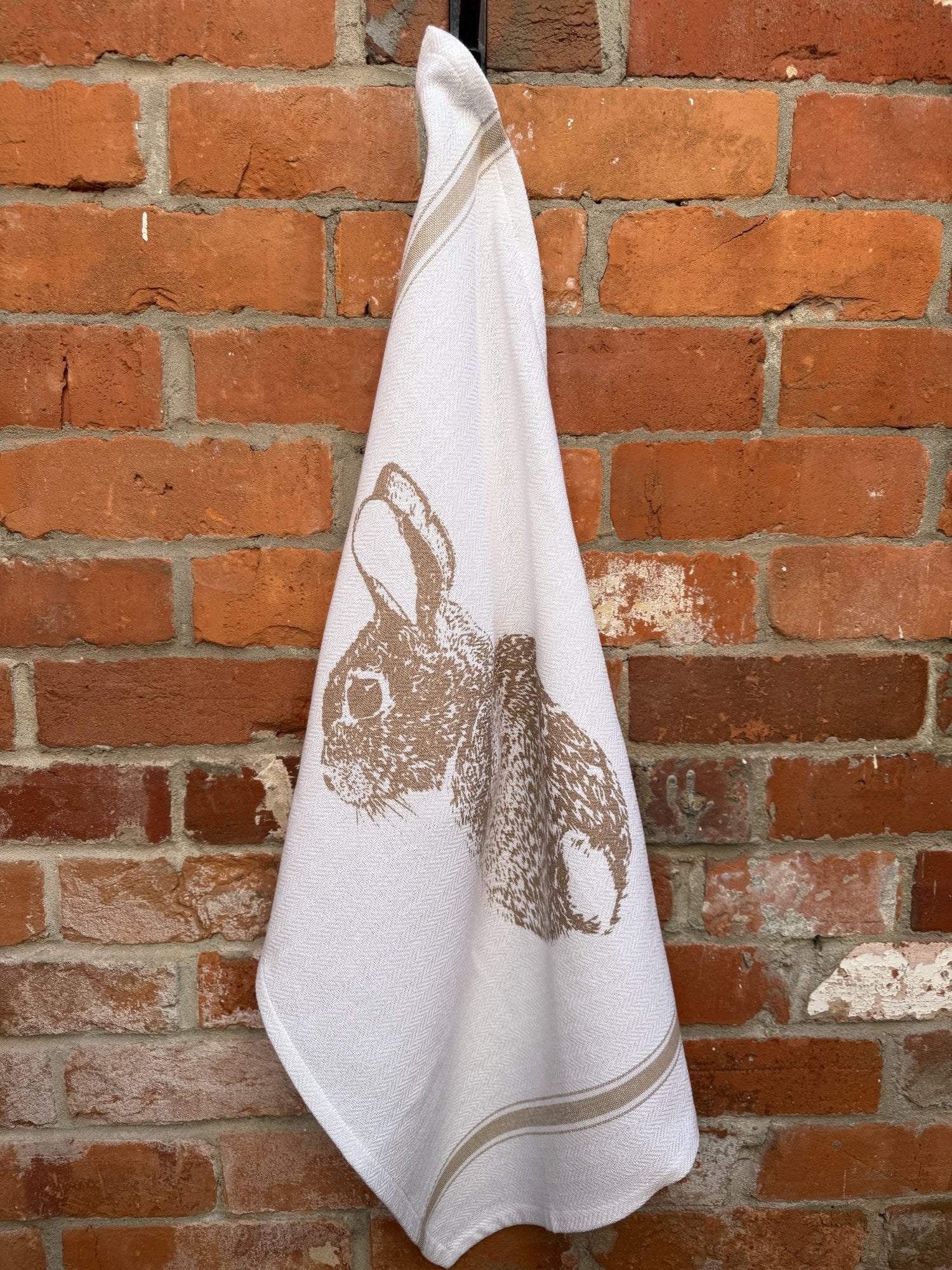 Indian Woven, “Cottontail Bunny-Fawn”, Cotton waffle tea towel - Home Landing