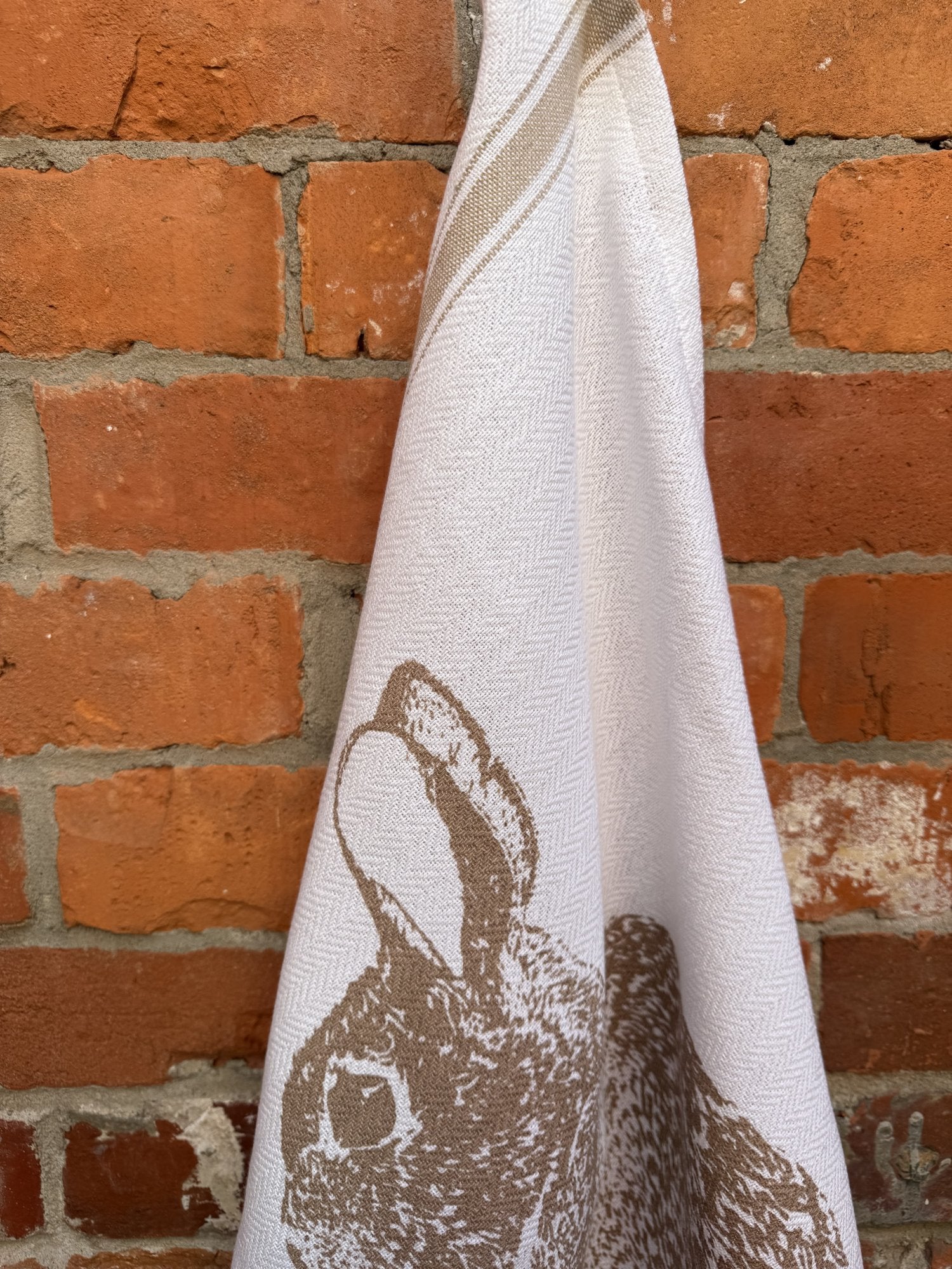Indian Woven, “Cottontail Bunny-Fawn”, Cotton waffle tea towel - Home Landing