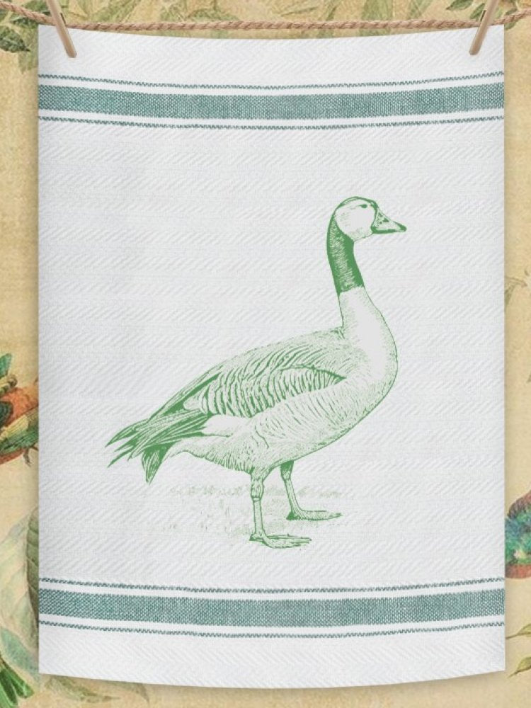 Indian Woven, “Goose-Green”, Cotton waffle tea towel - Home Landing