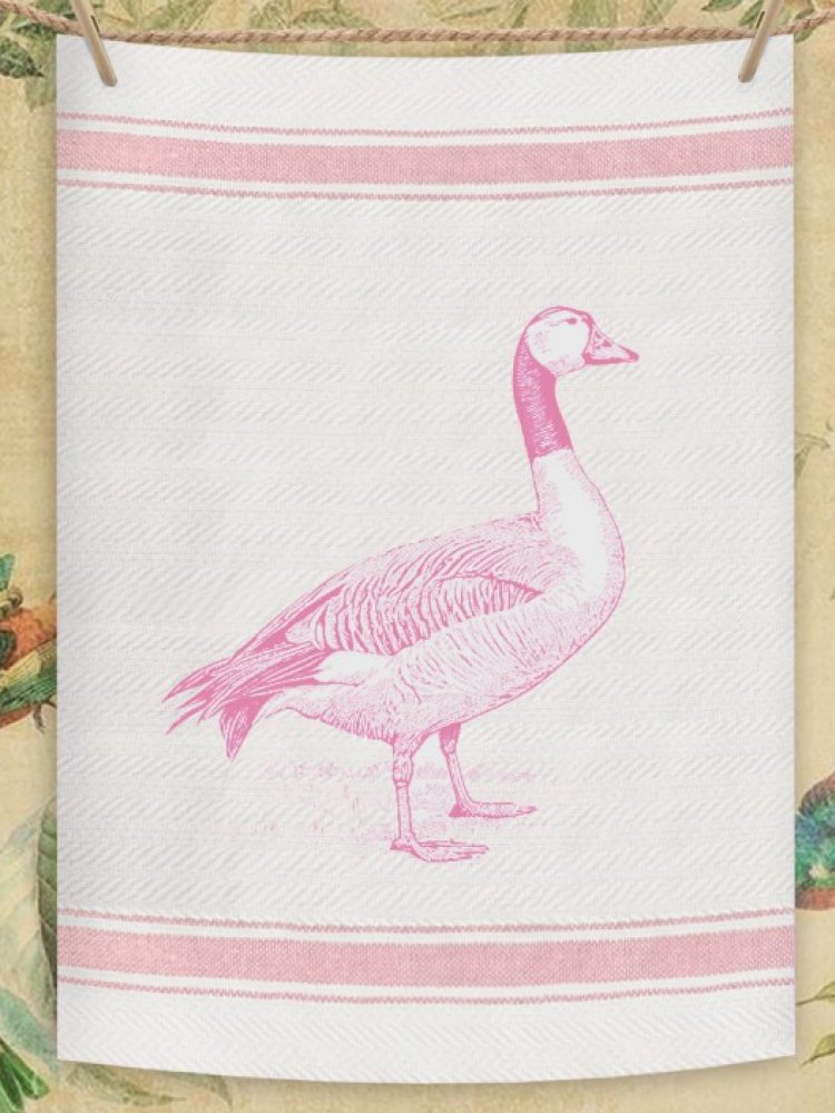 Indian Woven, “Goose-Pink”, Cotton waffle tea towel - Home Landing