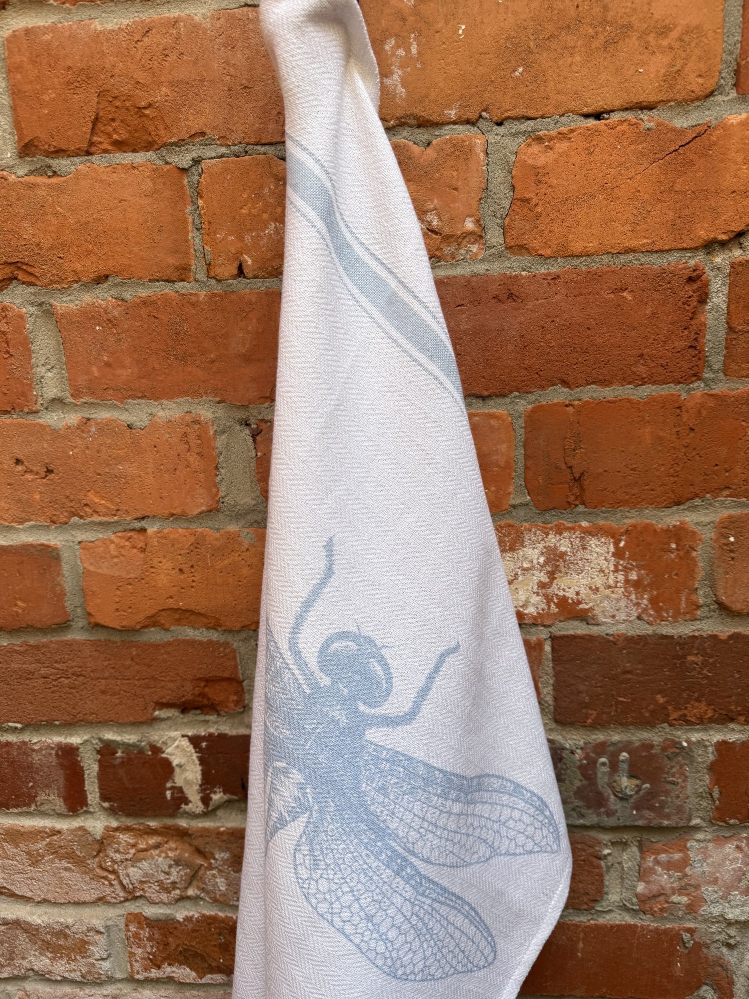 Indian Woven, “Dragonfly-Sky Blue”, Cotton waffle tea towel - Home Landing