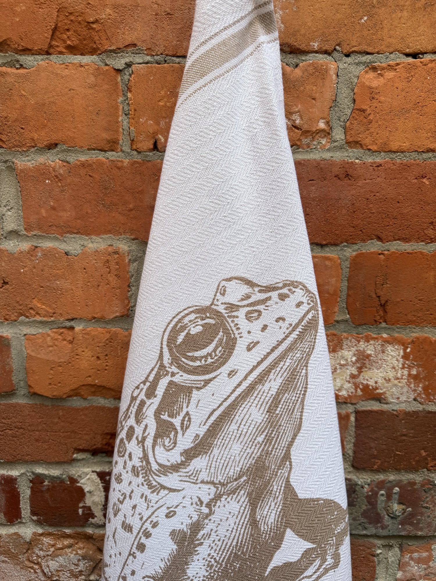 Indian Woven, “Frog-Fawn”, Cotton waffle tea towel - Home Landing