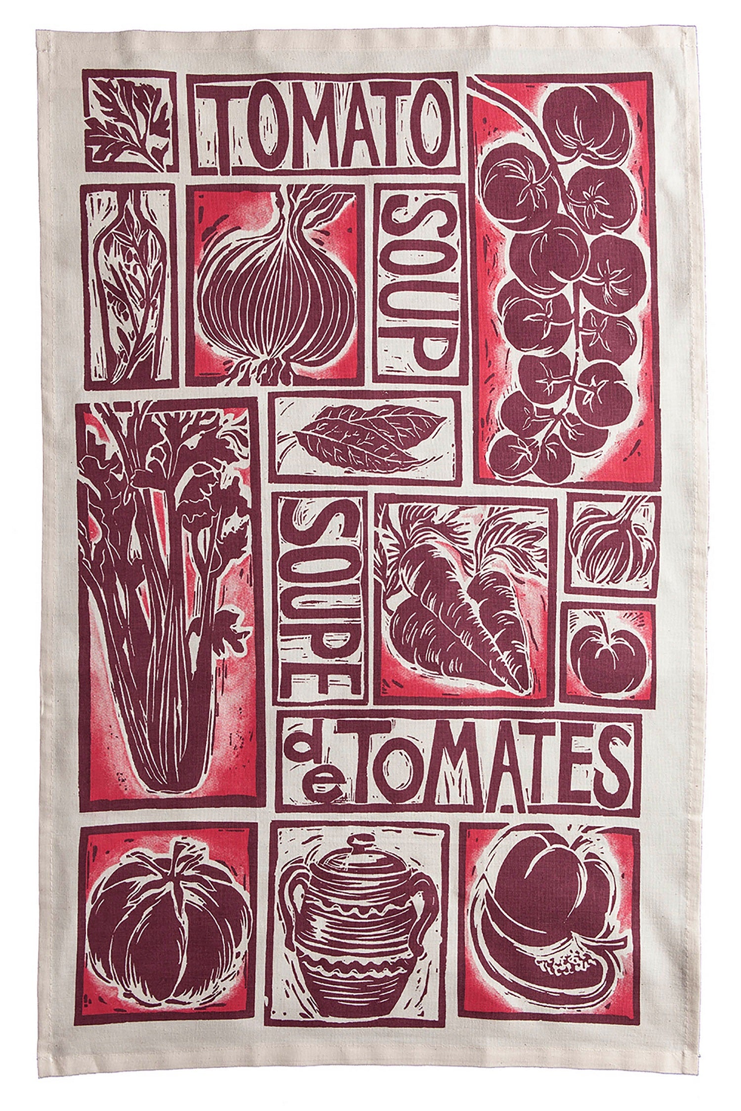 Cardabelle Design "Kate Guy Roasted Tomato Soup", Organic cotton tea towel.
