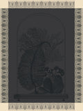 Jacquard Français "Curiosites - Minerales" (Grey), Woven cotton tea towel. Made in France.