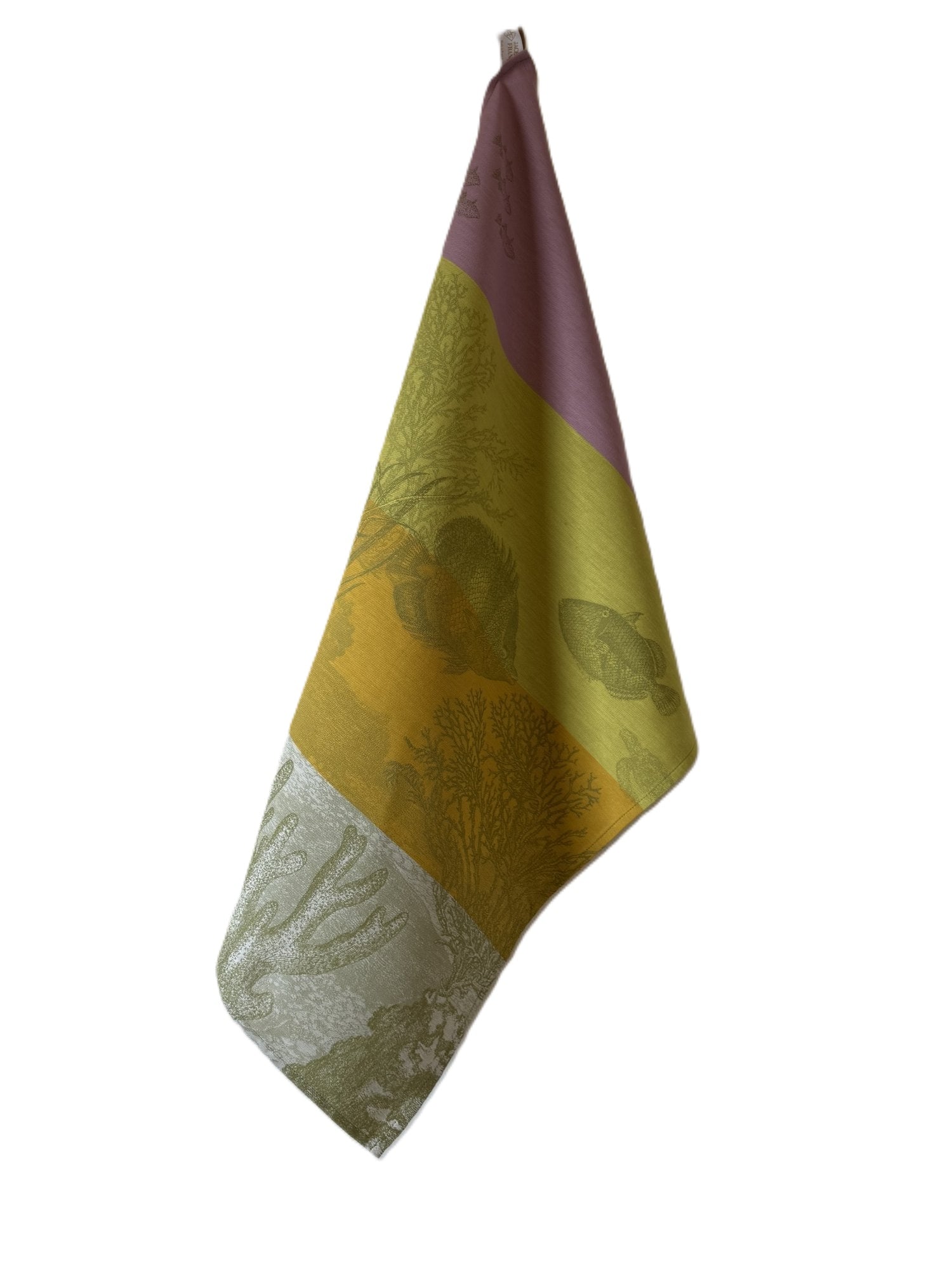 Jacquard Français "Sous L’Ocean" (Anemone), Woven cotton tea towel. Made in France. - Home Landing