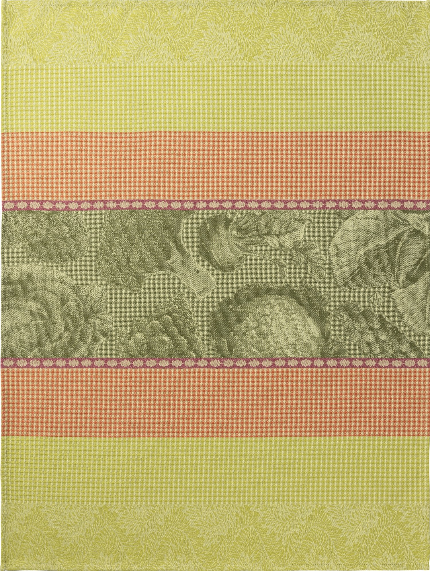 Jacquard Français "Jardin des Choux" (Green), Woven cotton hand towel. Made in France.