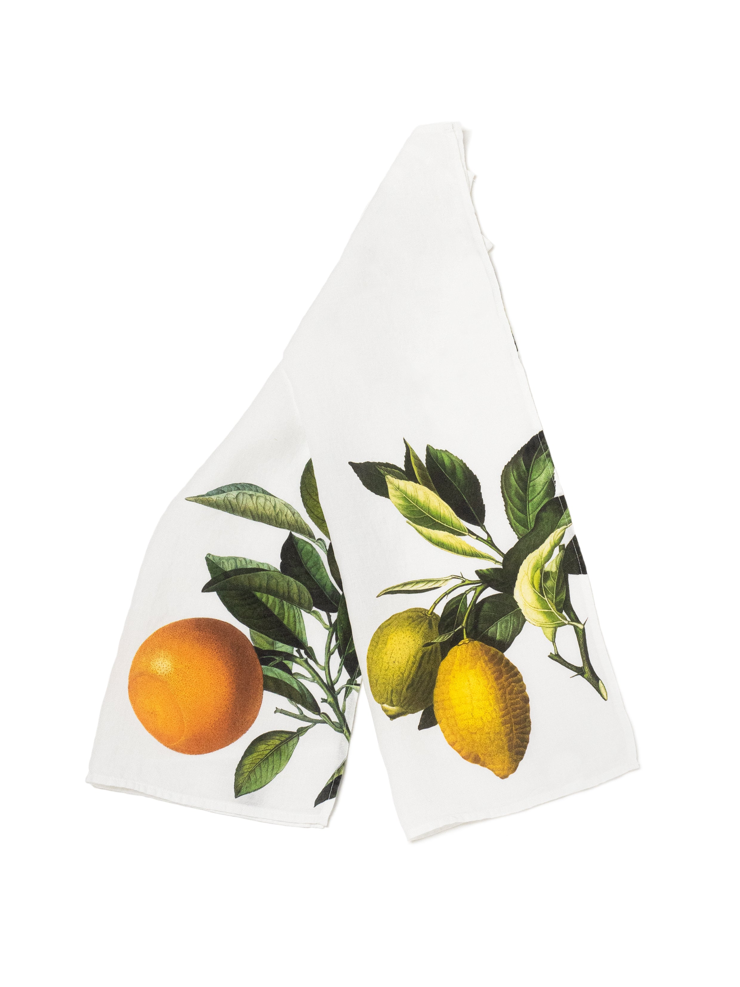 The Linoroom “Orange & Lemon,” Pair of linen printed tea towels.