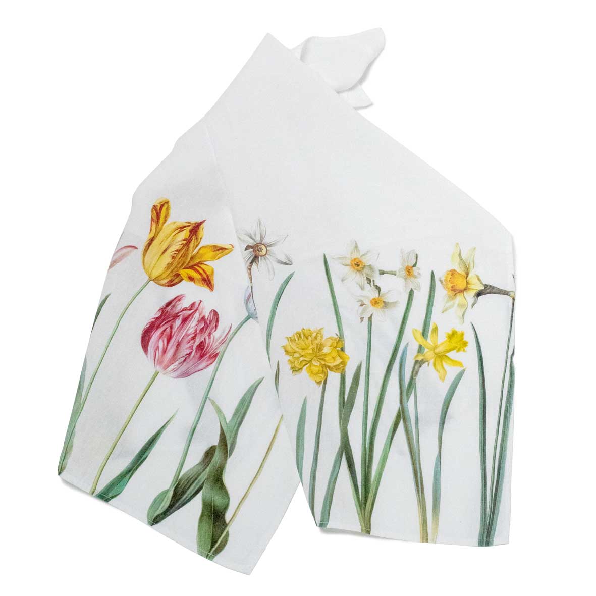 Linoroom “Tulips & Narcissus,” Pair of linen printed tea towels.