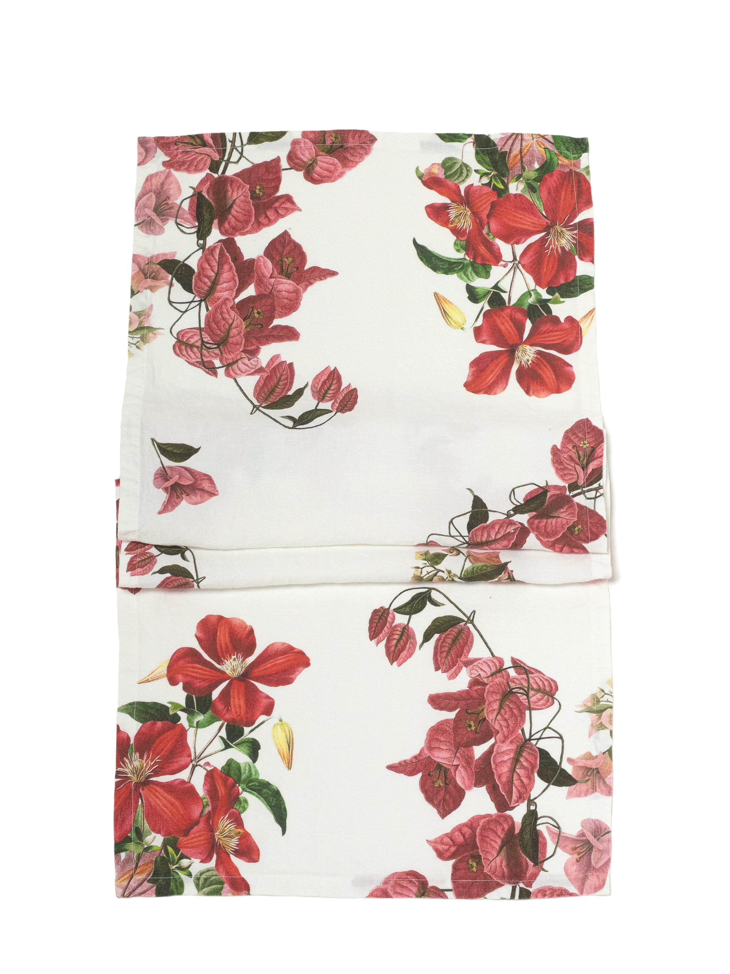 Linoroom “Climbing Flowers,” Pure linen printed table runner.