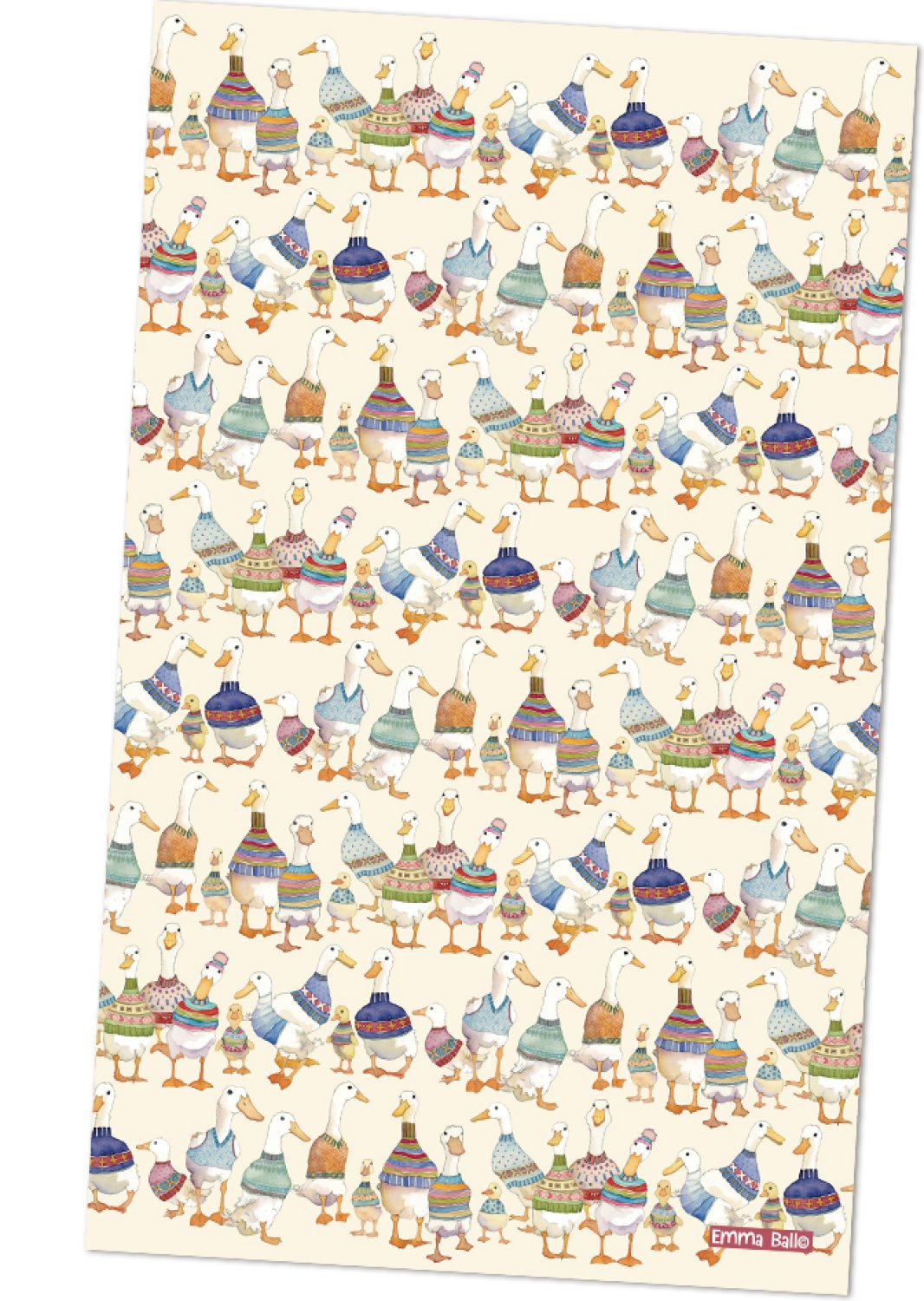 Emma Ball "Dapper Ducks", Pure cotton tea towel. Printed in the UK. - Home Landing