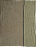 Copy of Charvet Éditions "Dublin - Army", Rustic woven linen tea towel. Made in France.