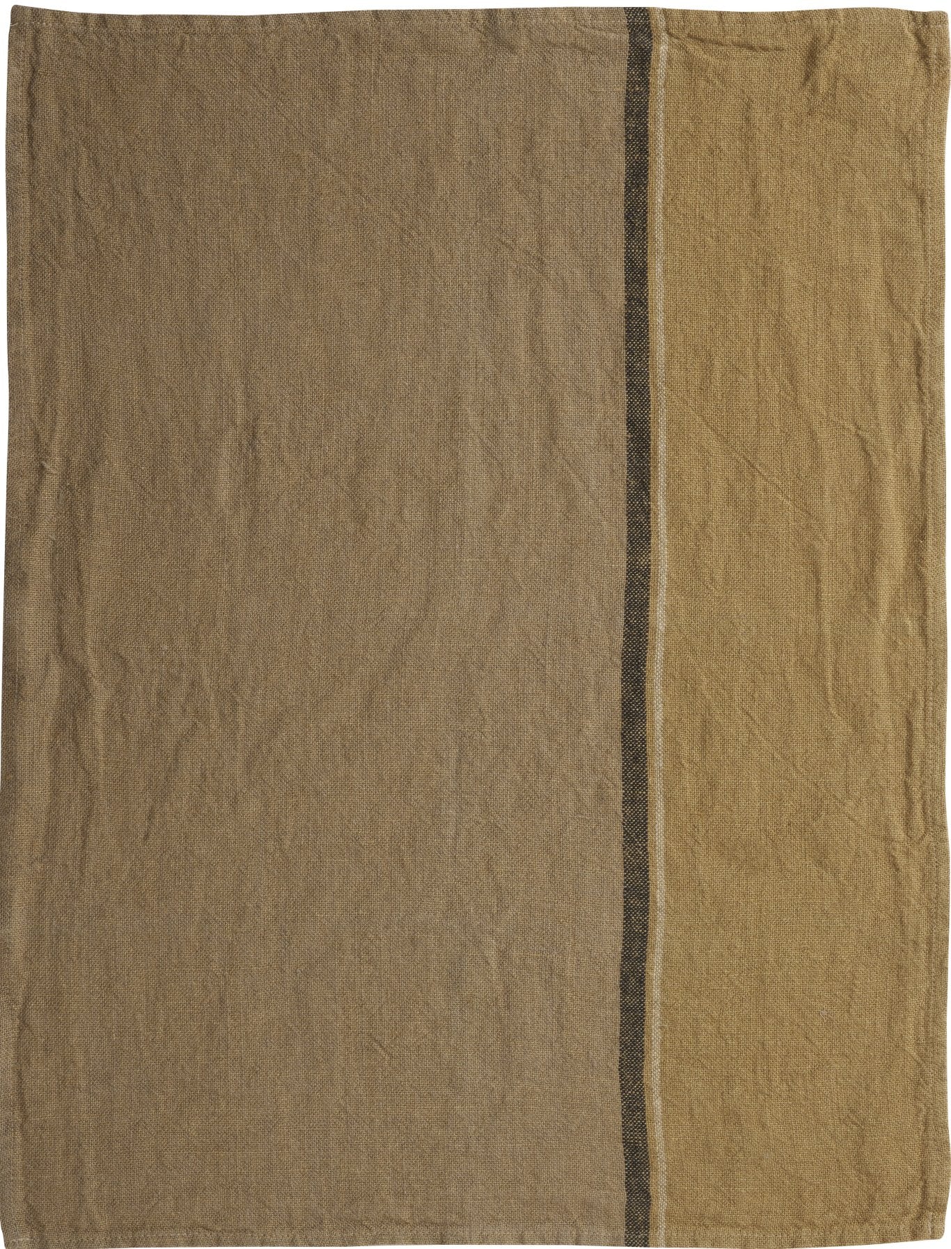 Charvet Editions "Dublin - Bronze", Rustic woven linen tea towel. Made in France.