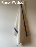 Charvet Éditions "Piano" (Blue), Washed, woven linen union tea towel. France.