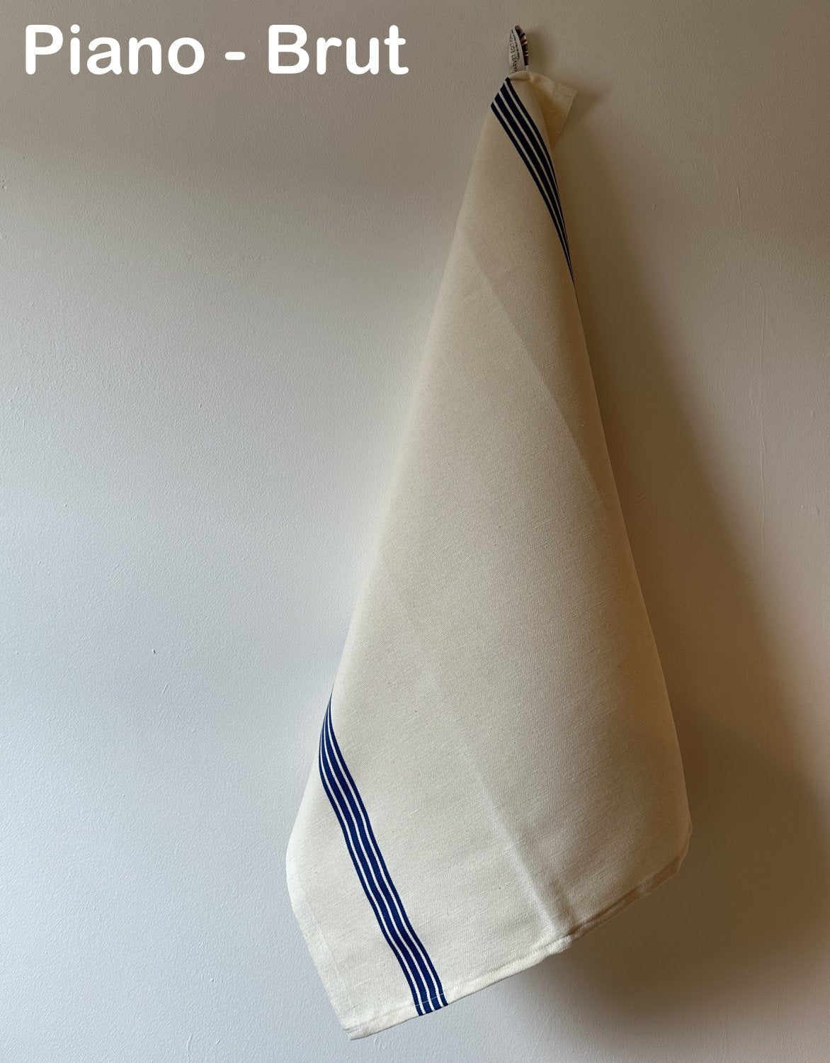 Charvet Editions "Piano" (Blue), Woven linen union tea towel. Made in France. - Home Landing