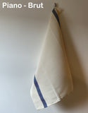 Charvet Éditions "Piano" (Blue), Woven linen union tea towel. Made in France.