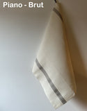 Charvet Éditions "Piano" (Linen), Woven linen union tea towel. Made in France.