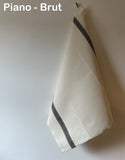 Charvet Éditions "Piano" (Marron), Woven linen union tea towel. Made in France.