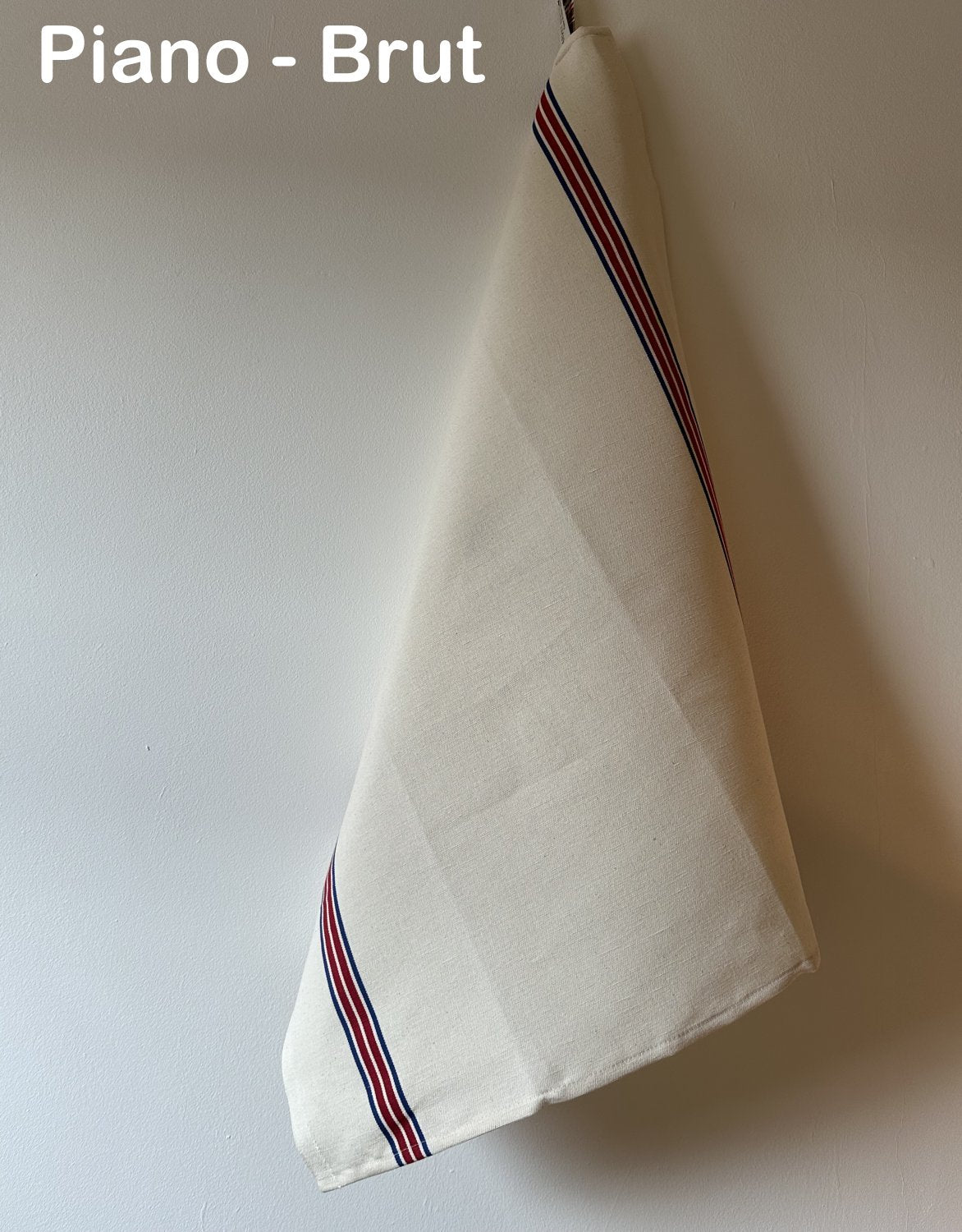 Charvet Éditions "Piano" (Red / Blue), Woven linen union tea towel. Made in France. - Home Landing