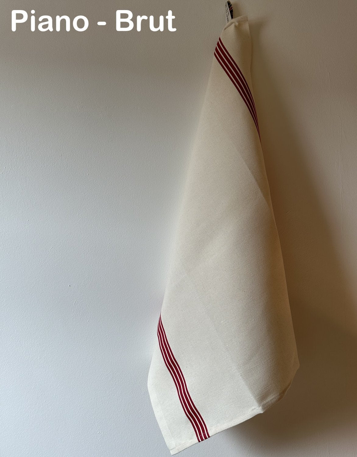 Charvet Editions "Piano" (Red), Woven linen union tea towel. Made in France. - Home Landing