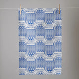 Thornback & Peel "Sardine Delft  Blue", Pure cotton tea towel. Hand printed in the UK.