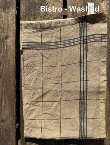 Charvet Éditions "Bistro" (Bronze), Natural woven linen tea towel. Made in France.
