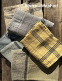 Charvet Éditions "Bistro" (Châtaigne), Natural woven linen tea towel. Made in France.