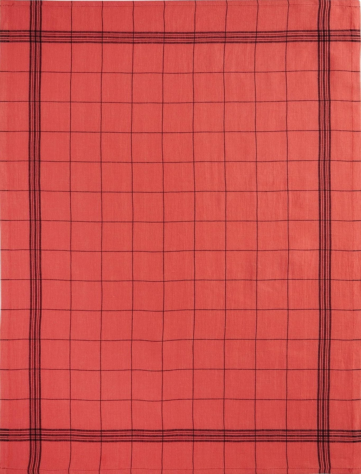Charvet Editions "Bistro" (Tango), Natural woven linen tea towel. Made in France. - Home Landing