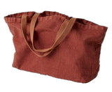 Charvet Éditions "Doudou Bag" (Brique), Natural linen bag. Made in France.