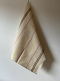 French Vintage Tea Towels, “Toile Metis – Fleur Bleue” Woven  tea towel. France.