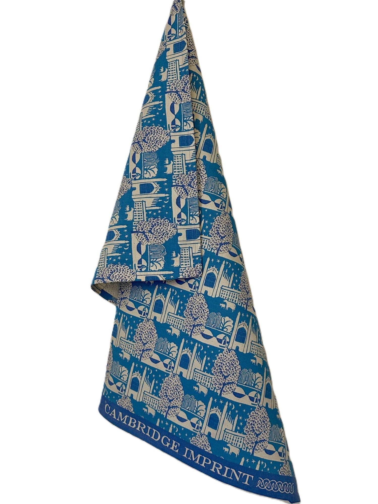 Cambridge Imprint "Cambridge Heffers", Pure cotton tea towel. Printed in the UK.