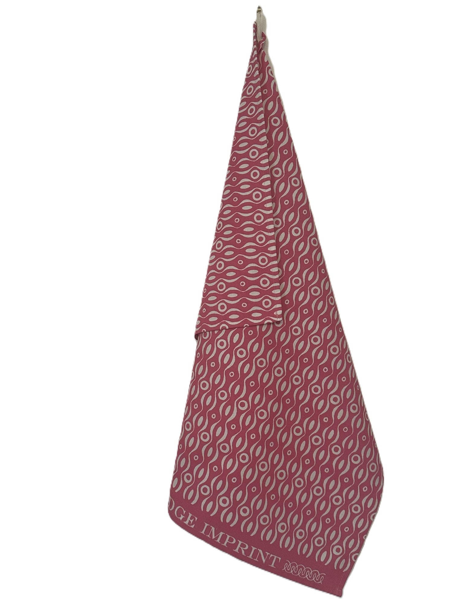 Cambridge Imprint "Persephone Fuchsia", Pure cotton tea towel. Printed in the UK.