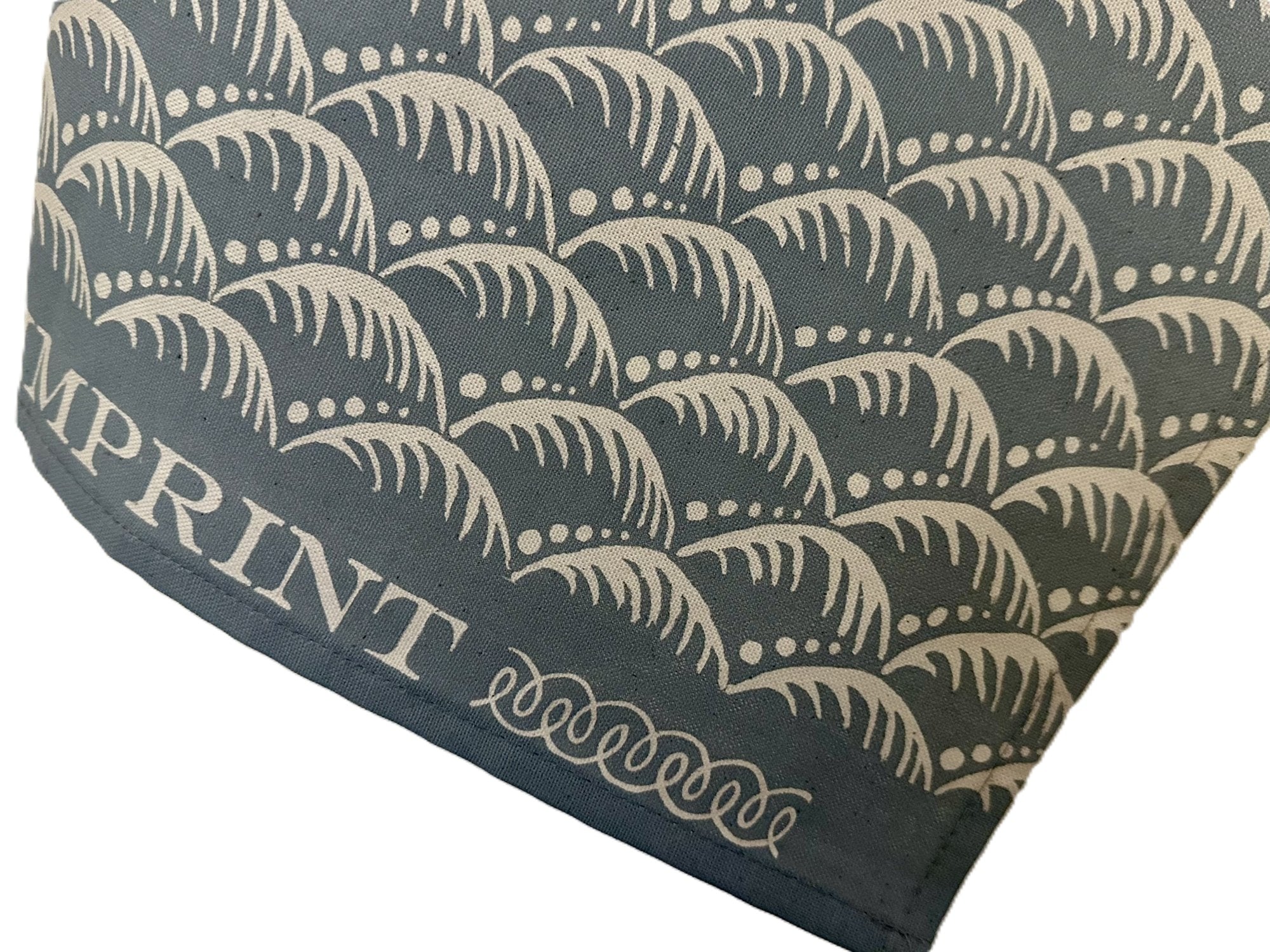 Cambridge Imprint "Wave Storm Grey", Pure cotton tea towel. Printed in the UK.