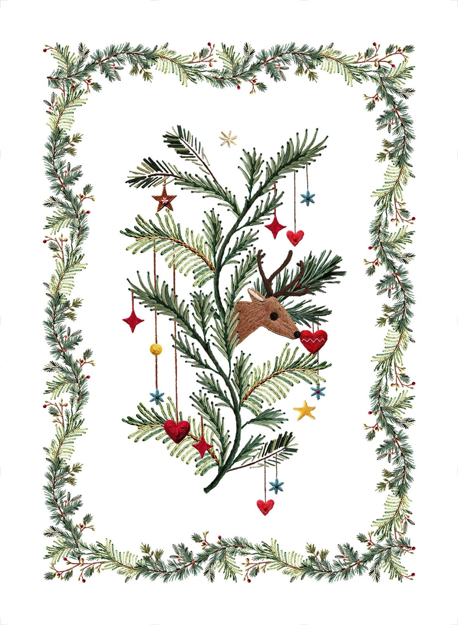 Tessitura Toscana Telerie, “Rudy-Renna”, Pure linen printed tea towel.