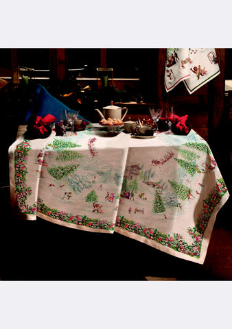 Tessitura Toscana Telerie, “Incanto”, Pure linen printed tablecloth.
