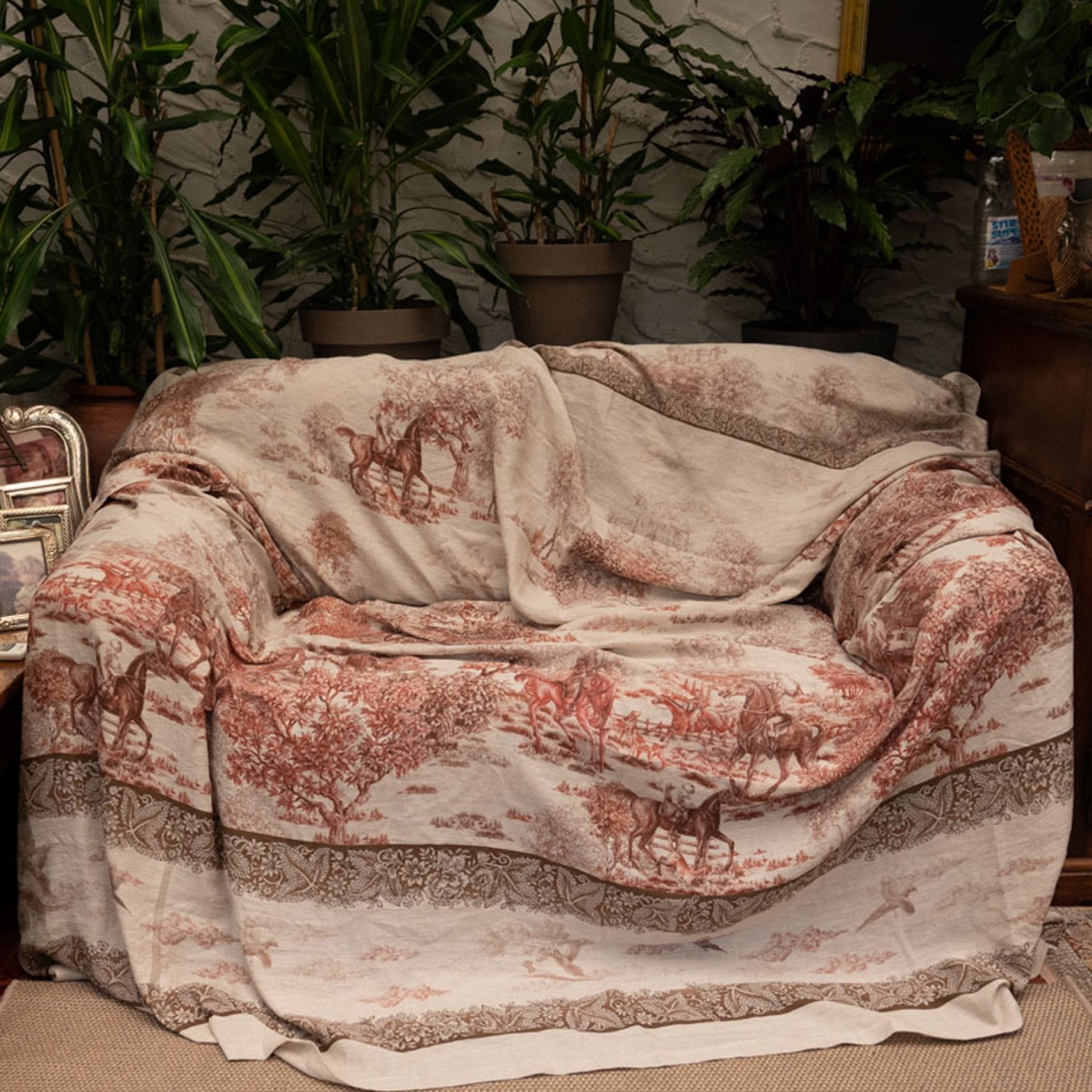 Tessitura Toscana Telerie, “Cottage Mezzero”, Printed linen throw. - Home Landing