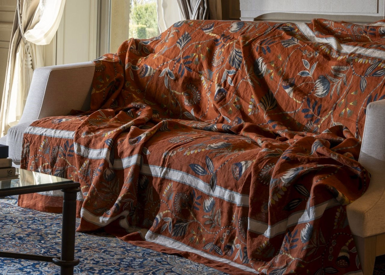 Tessitura Toscana Telerie, “Ilian Mezzero”, Printed linen throw.