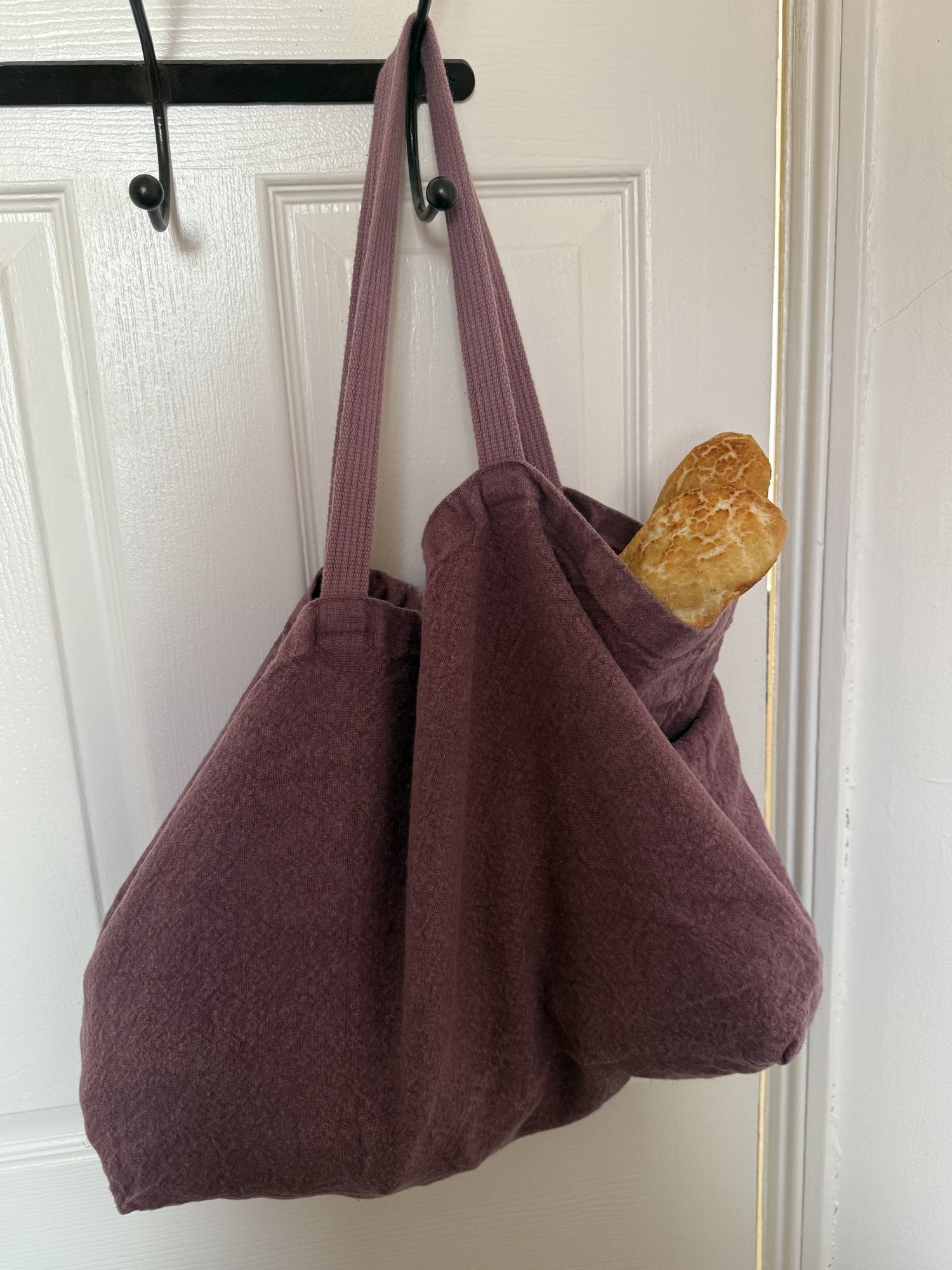 Charvet Éditions "Doudou Bag" (Mauve), Natural linen bag. Made in France.