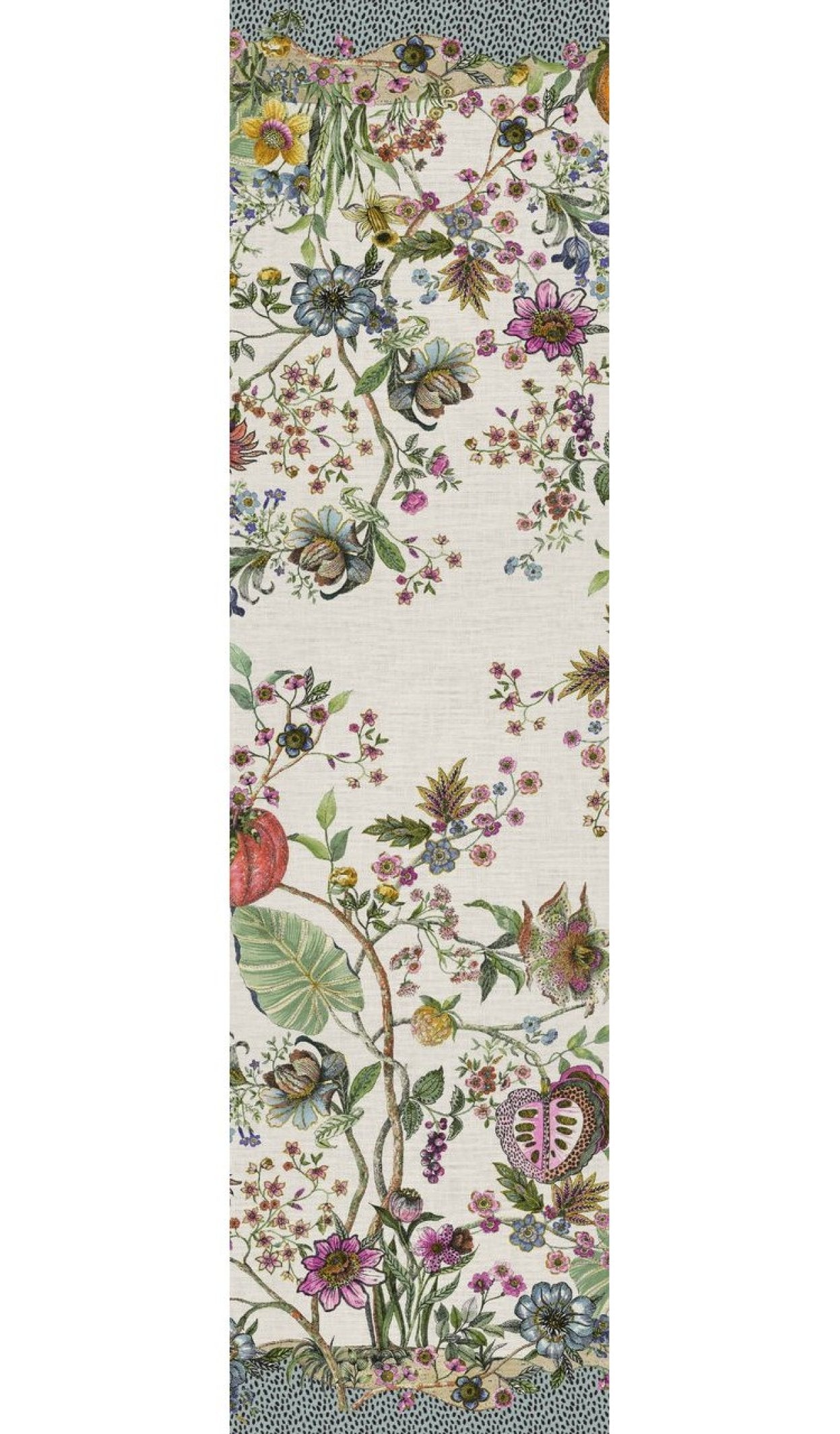 Tessitura Toscana Telerie, “Biloba”, Pure linen printed table runner. - Home Landing