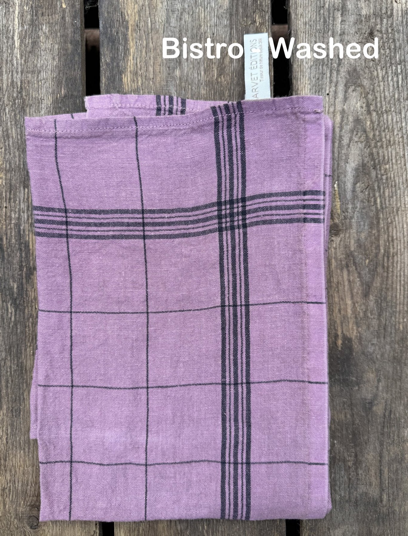 Charvet Editions "Bistro" (Mauve), Natural woven linen tea towel. Made in France. (Copy)