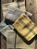 Copy of Charvet Éditions "Dublin - Army", Rustic woven linen tea towel. Made in France.