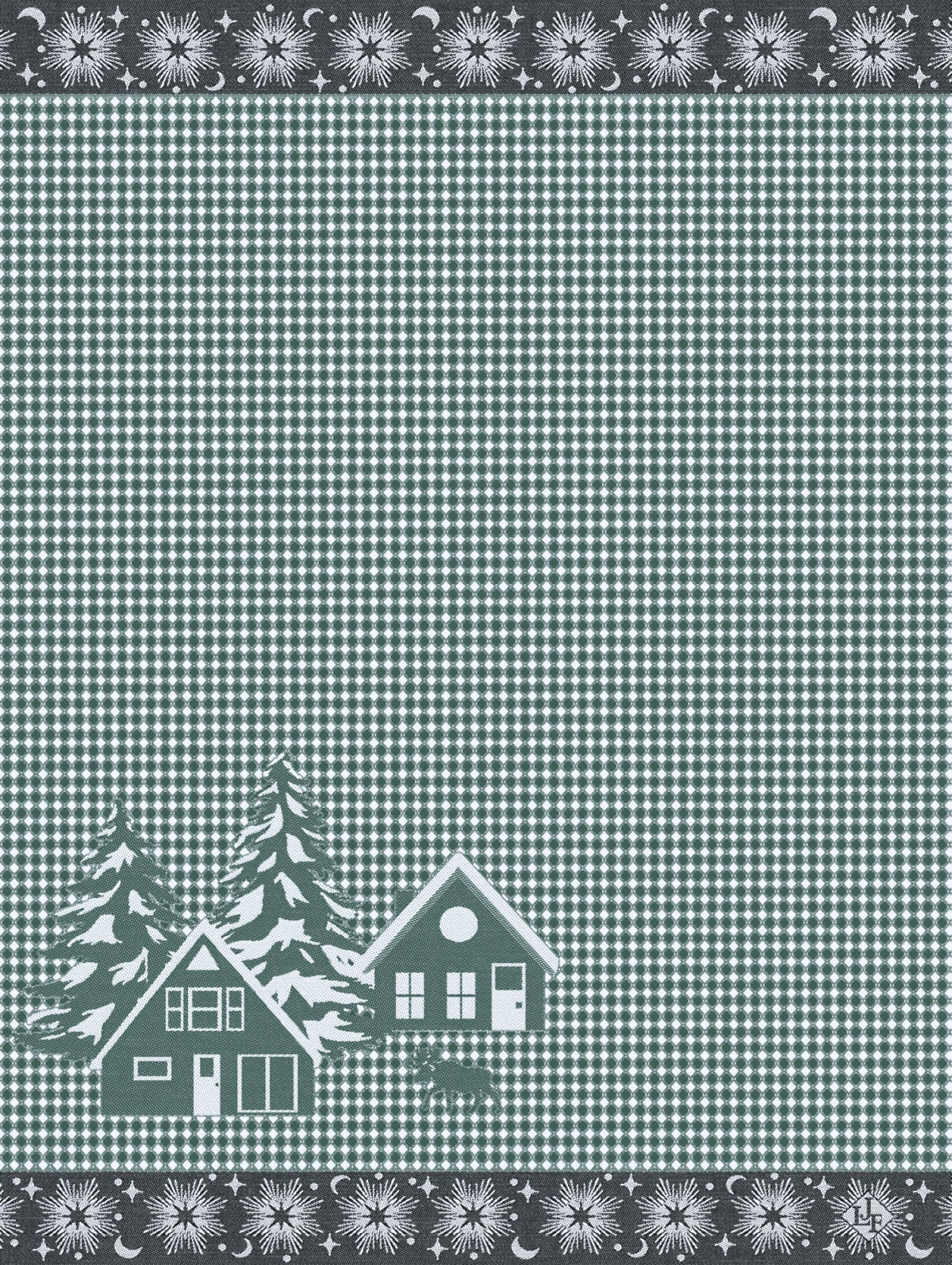 Jacquard Français "Sous Les Etoiles" (Green), Woven cotton tea towel. Made in France. (Copy)
