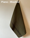 Charvet Éditions "Piano" (Moss), Washed, woven linen union tea towel. Made in France.