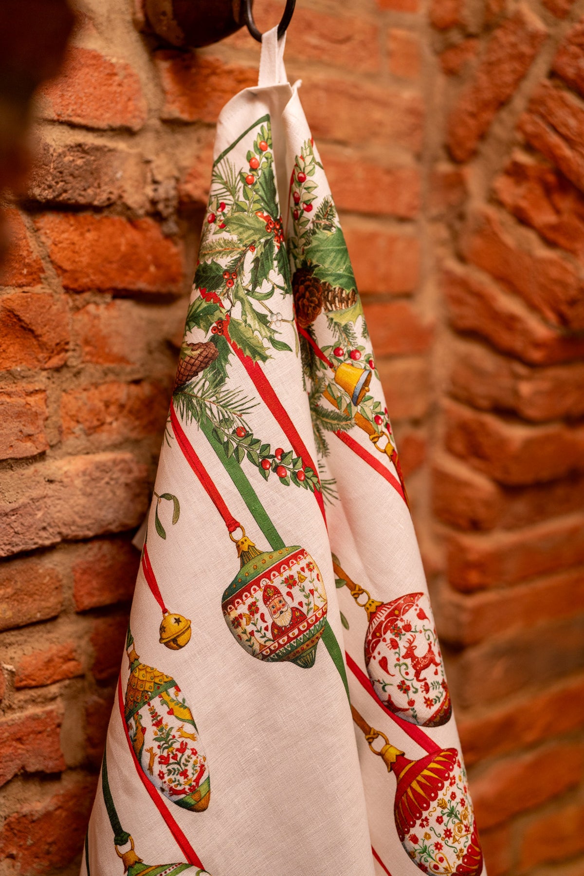 Tessitura Toscana Telerie, “Pinoel-Verde”, Pure linen printed tea towel. - Home Landing