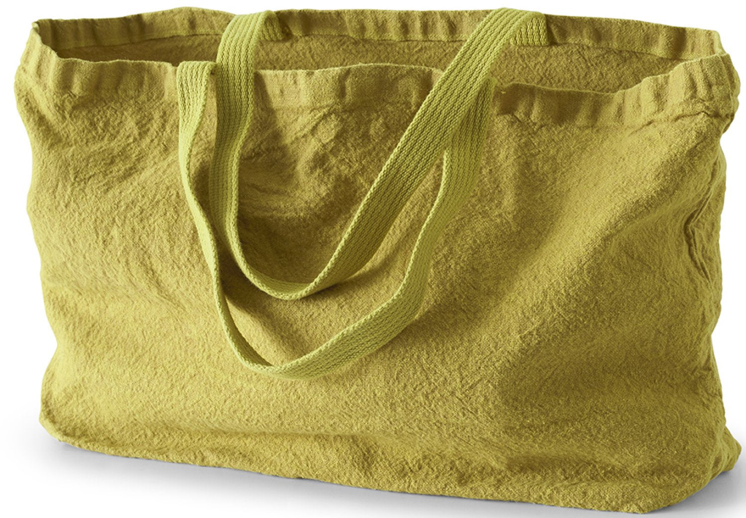 Charvet Éditions "Doudou Bag" (Bergamot), Natural linen bag. Made in France.